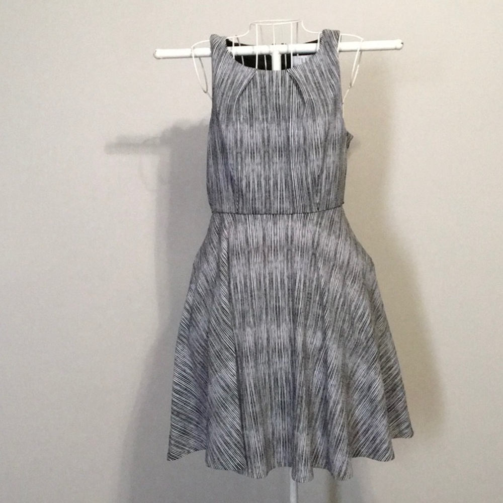 Elle, size small, black and white striped dress